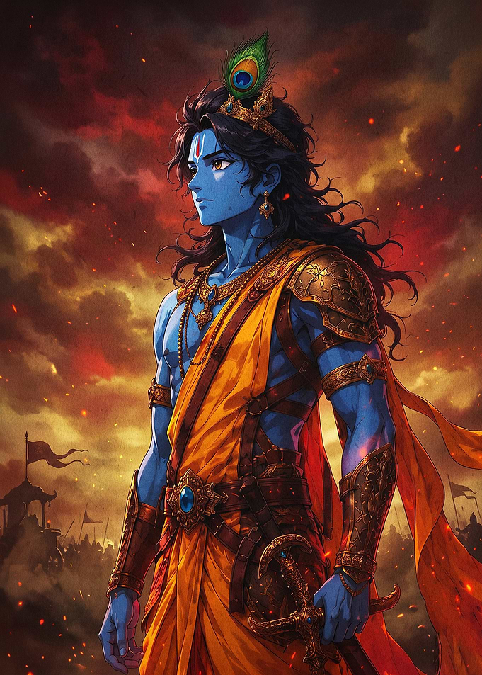 Krishna Warrior Epic Fantasy Art