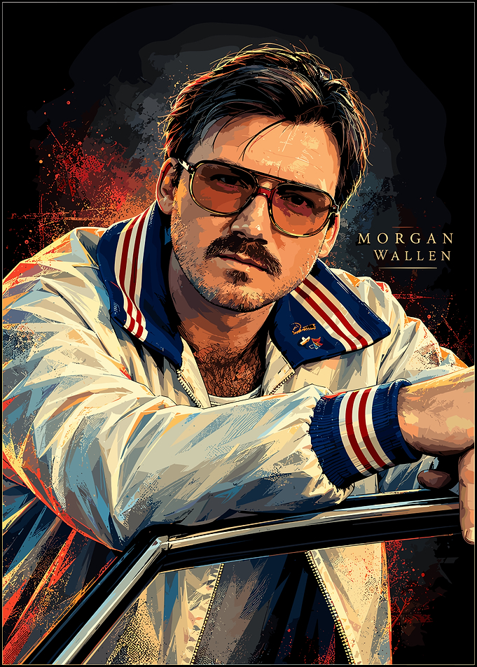 Morgan Wallen Retro Style Portrait