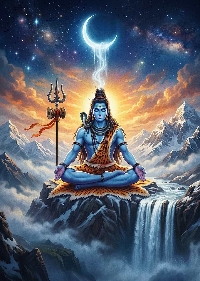 Shiva Meditation Cosmic Art Poster