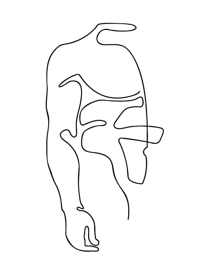 Minimalist One Line Male Torso