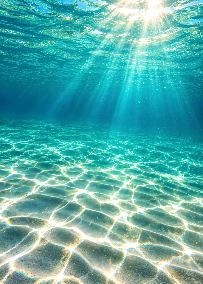 Sunlight Beams Underwater
