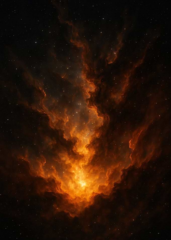 Fiery Nebula in Deep Space