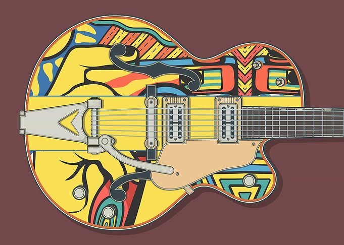 Abstract Colorful Electric Guitar Illustration
