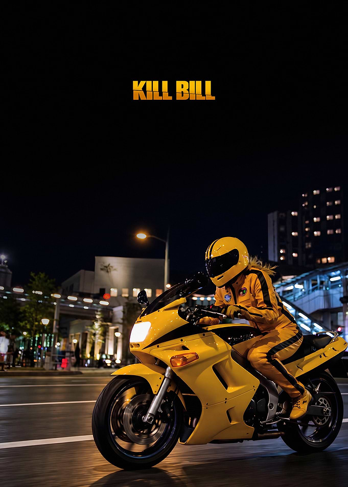 Kill Bill Motorcycle Poster