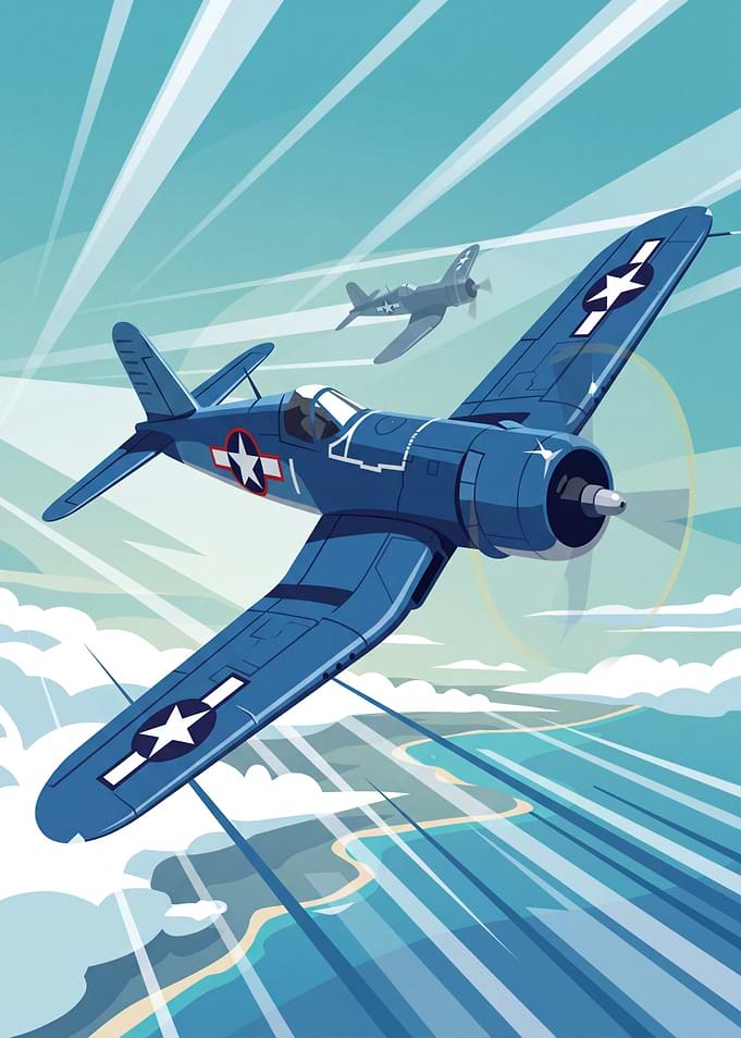 Vintage Vought F4U Corsair Pixel