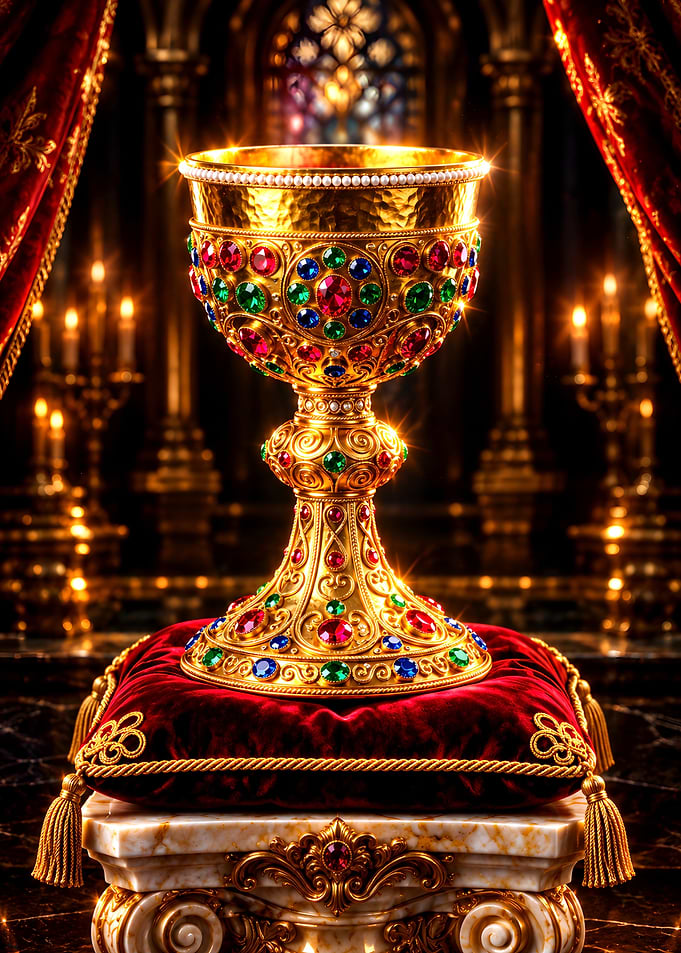 Ornate Jeweled Golden Chalice