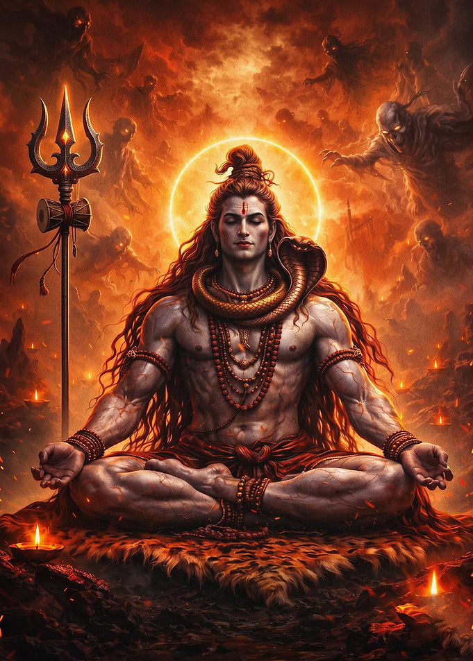 Shiva Meditation Epic Fantasy Poste