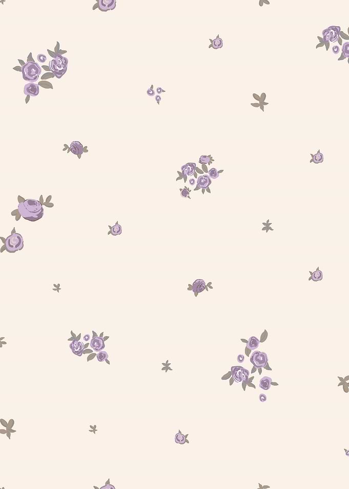 Dainty Purple Floral Pattern Wallpaper