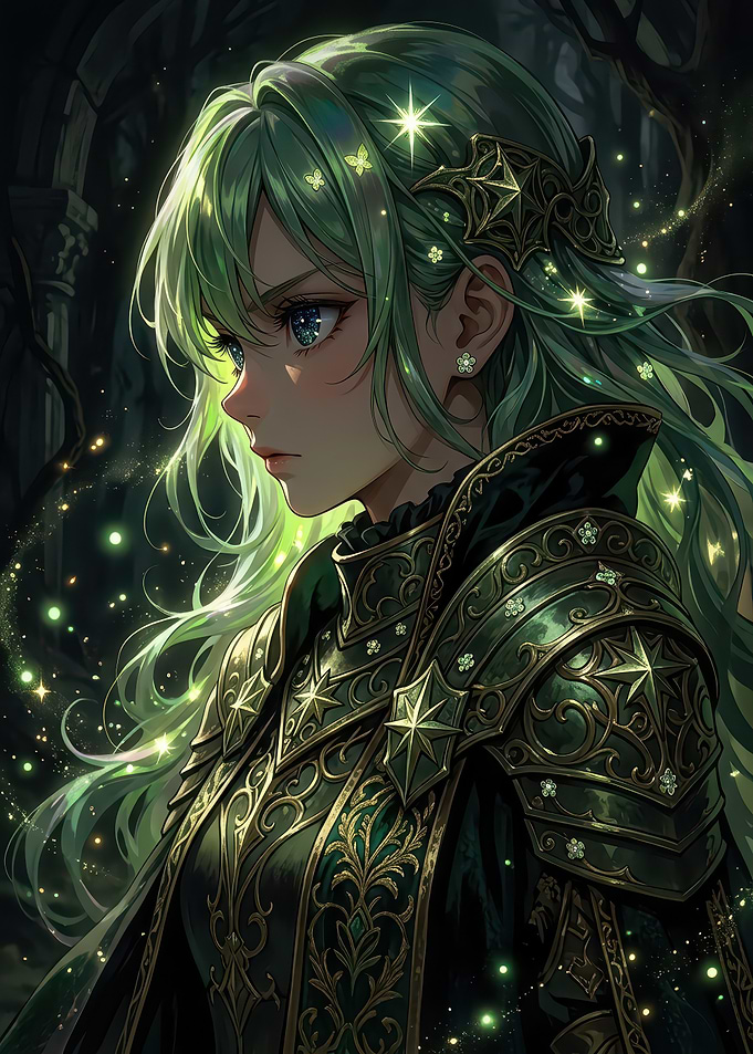 Green Knight Princess in Enchanted Forest