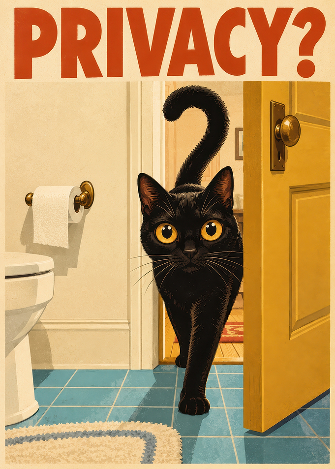 Privacy? Funny Black Cat Poster