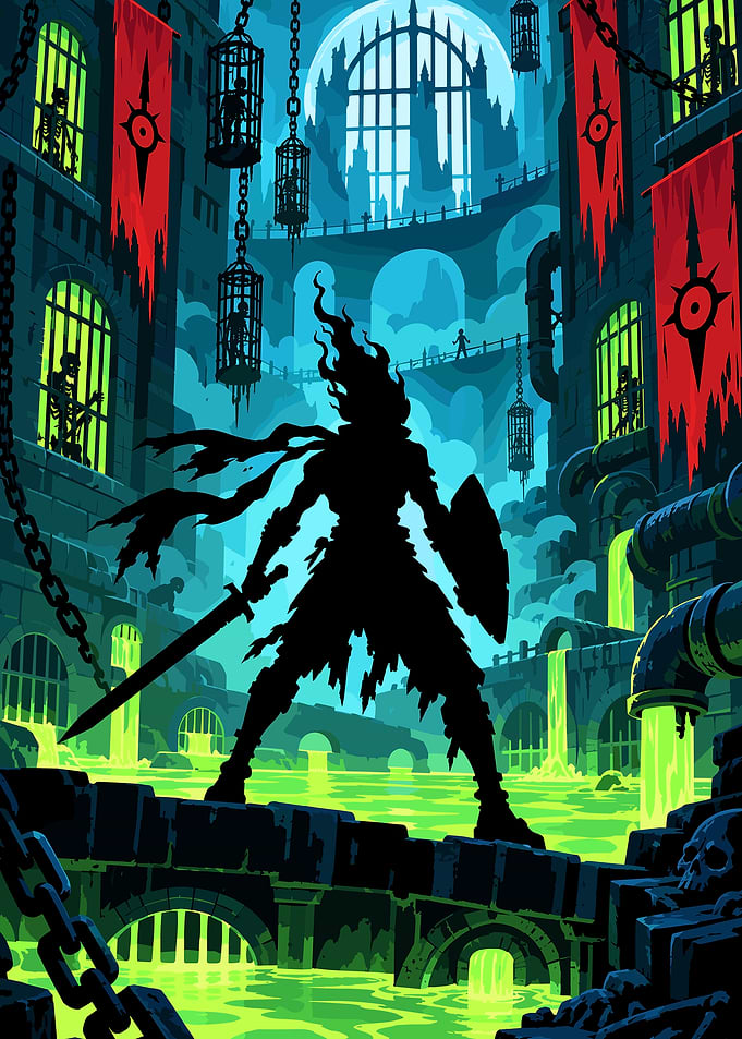 Dead Cells Protagonist in Sewers