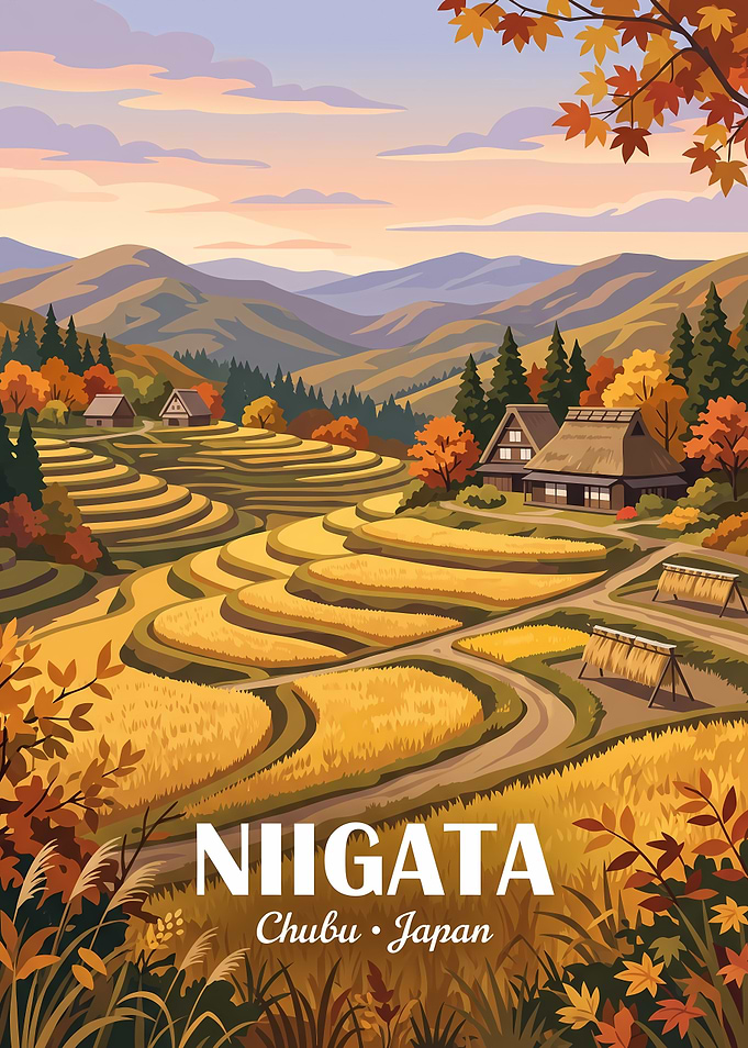 Niigata Japan Autumn Travel Poster