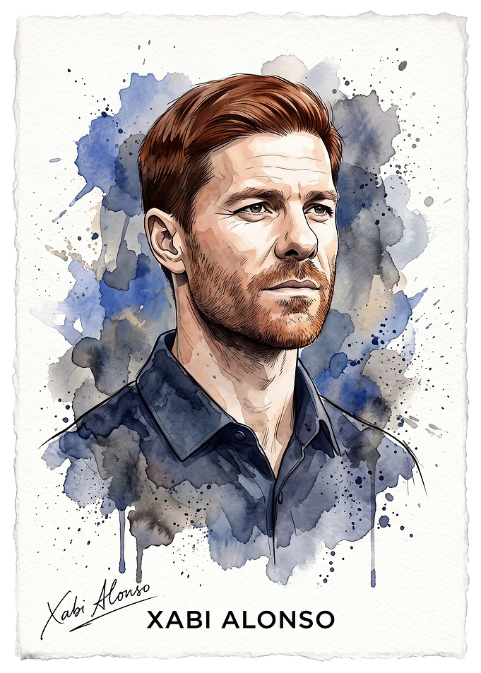 Xabi Alonso Watercolor Portrait
