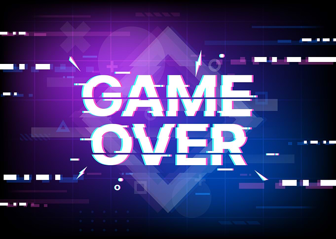 Game Over Glitch Text Graphic
