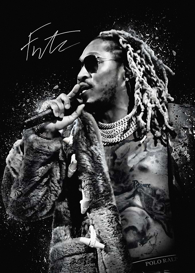 Future Rapper Black and White Portrait