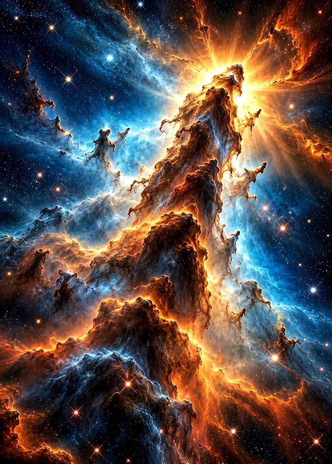 Cosmic Nebula Pillars of Creation
