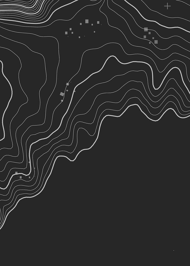 Minimalist World Topographic Map Contour Lines