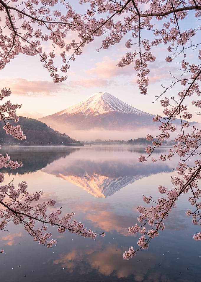 Mount Fuji and Cherry Blossoms