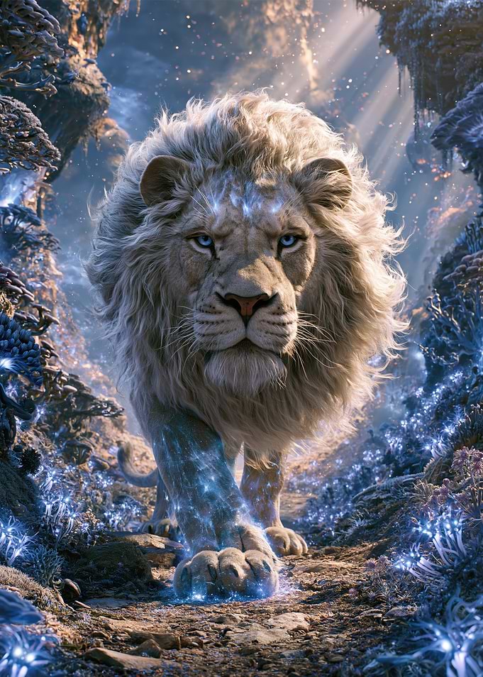Majestic Magical White Lion