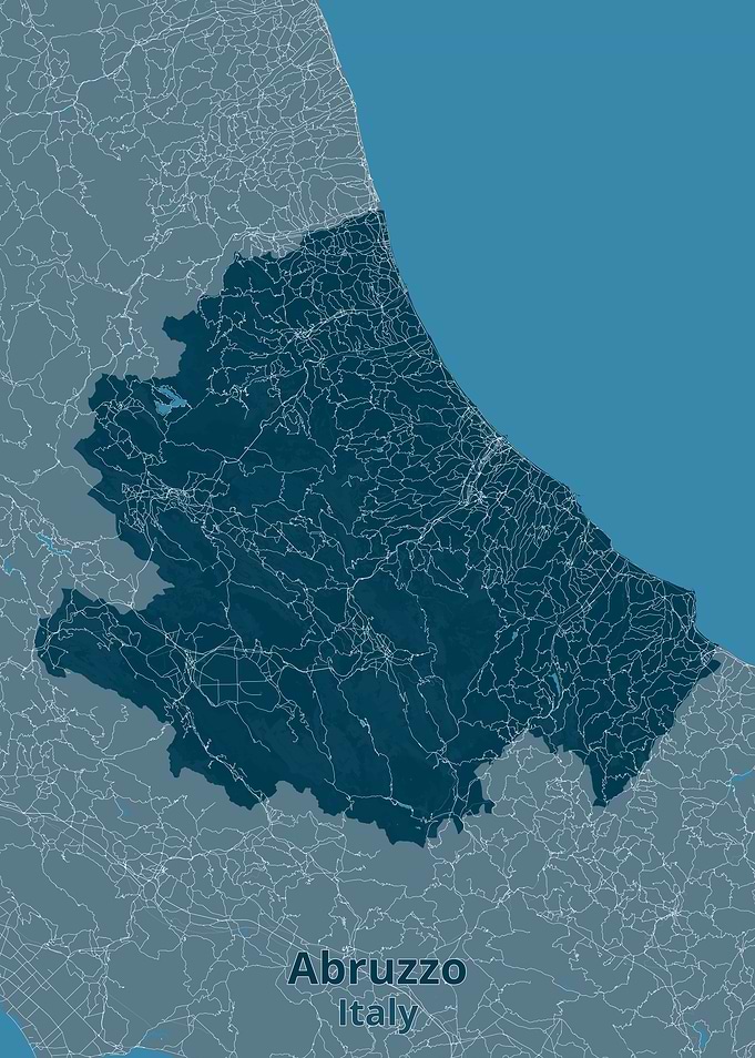 Map of Abruzzo Region Italy