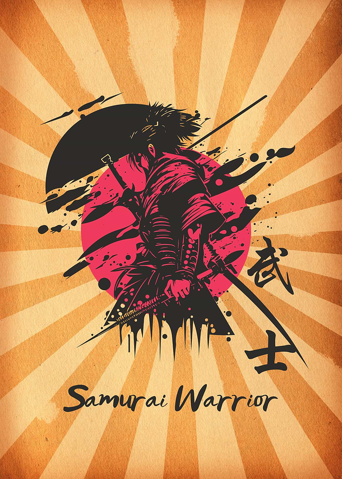 Samurai Warrior Vintage Poster