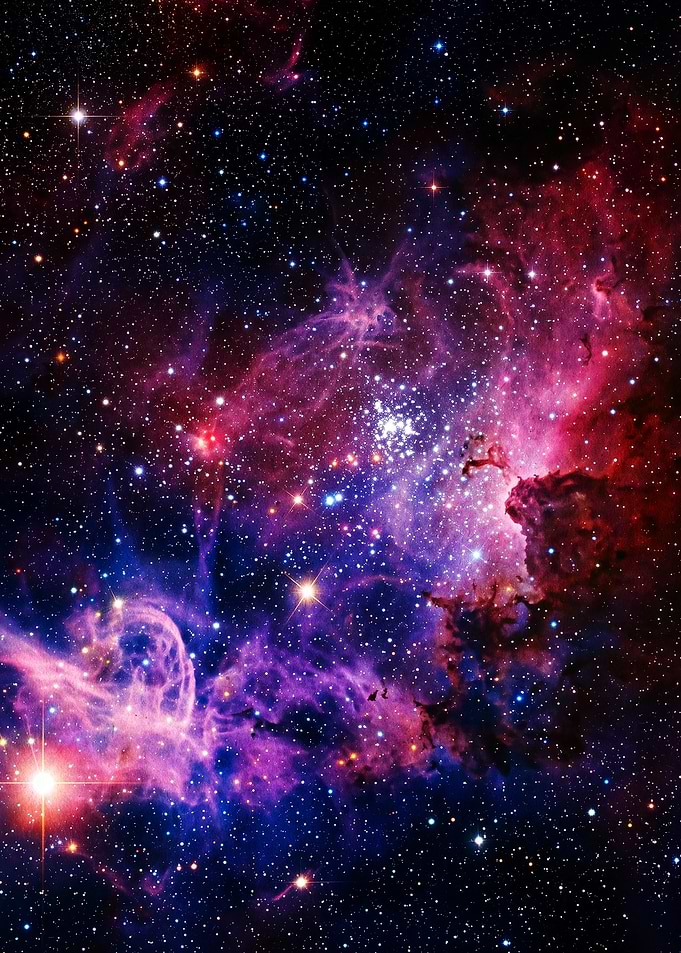 Vibrant Nebula and Star Cluster