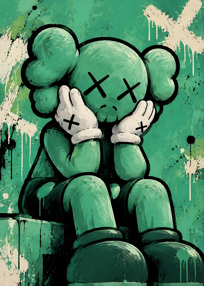 KAWS Companion Green Street Art Print