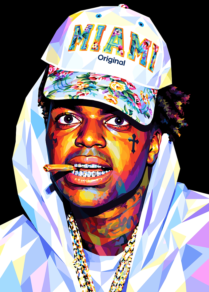 Kodak Black Low Poly Portrait