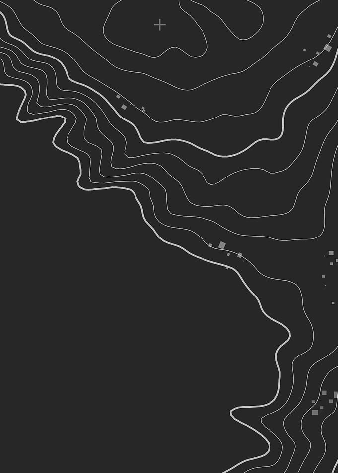 World Minimalist Topographic Contour Map
