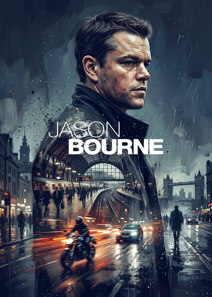 Jason Bourne Double Exposure Poster