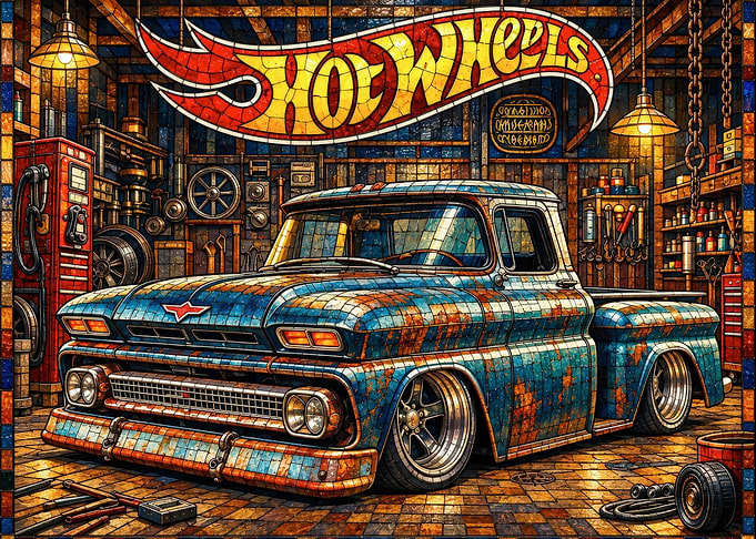 Stained Glass Hot Wheels Truck