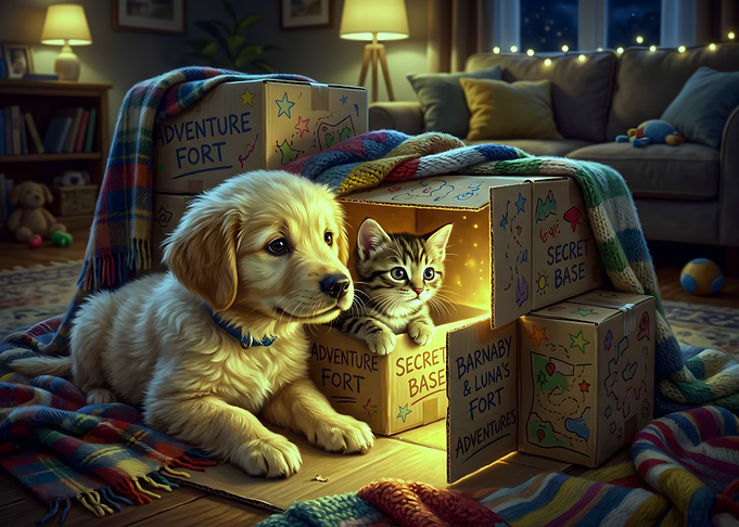 Barnaby & Luna's Cozy Fort