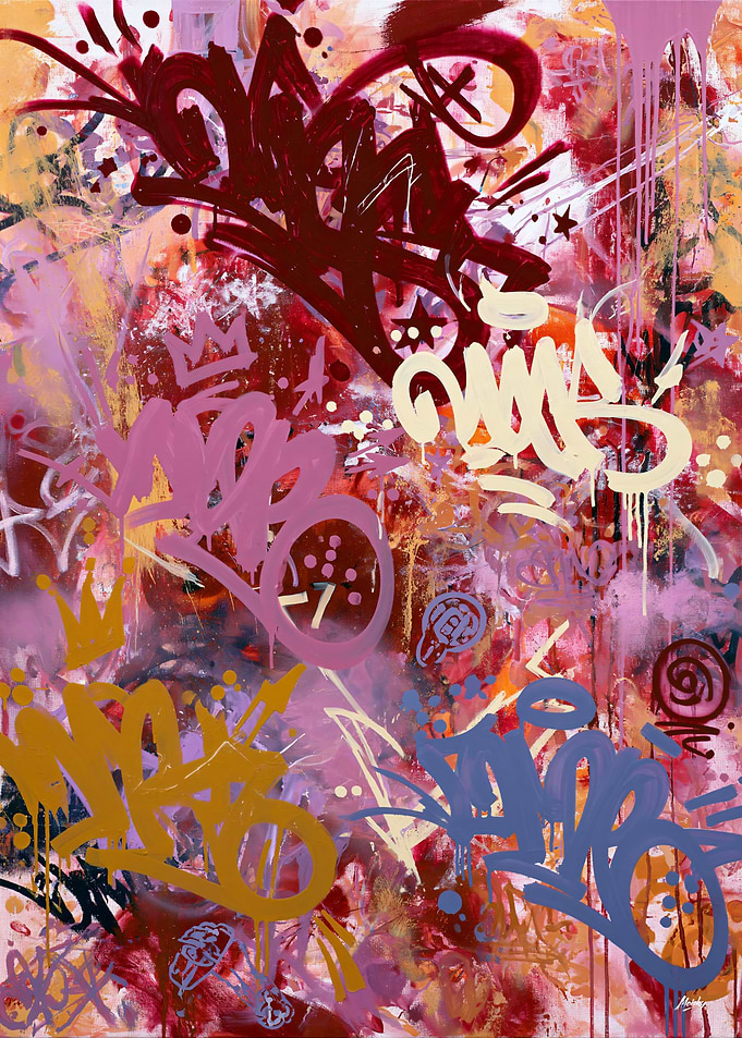 Rosewood Tag Haze - Abstract Graffiti Art