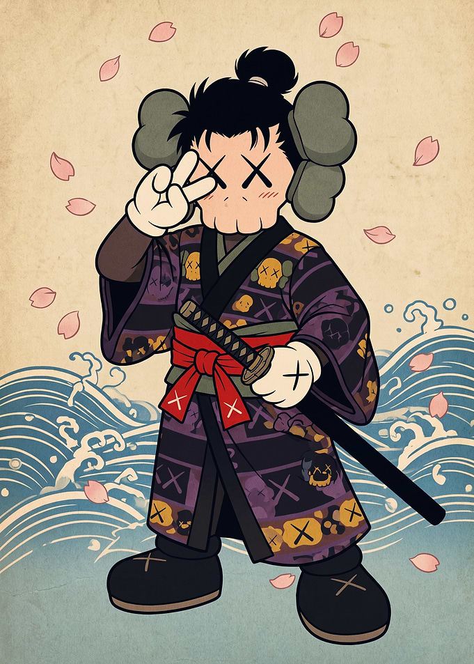 KAWS Samurai Character Illustration