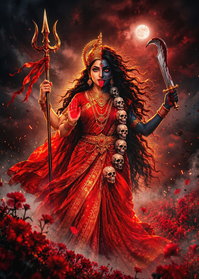 Kali Goddess Trident Dark Fantasy