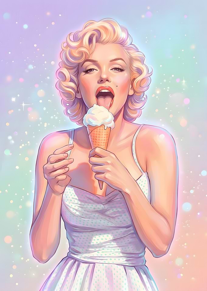 Marilyn Monroe Eating Ice Cream
