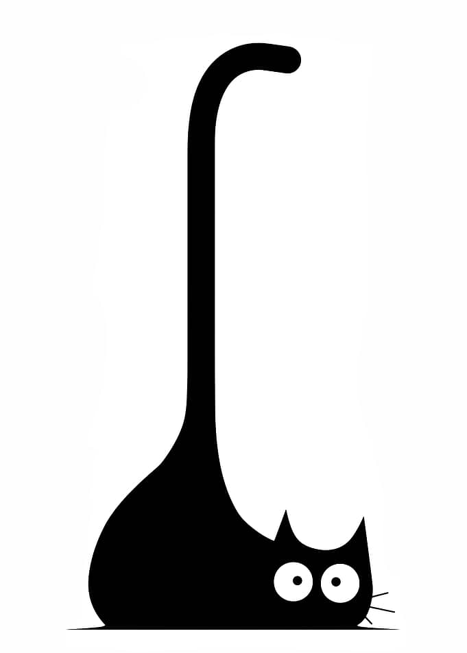 Minimalist Black Cat Silhouette