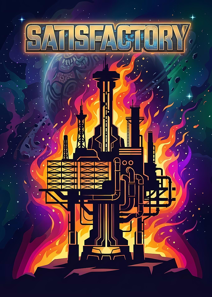 Satisfactory Game Industrial Factory Poster