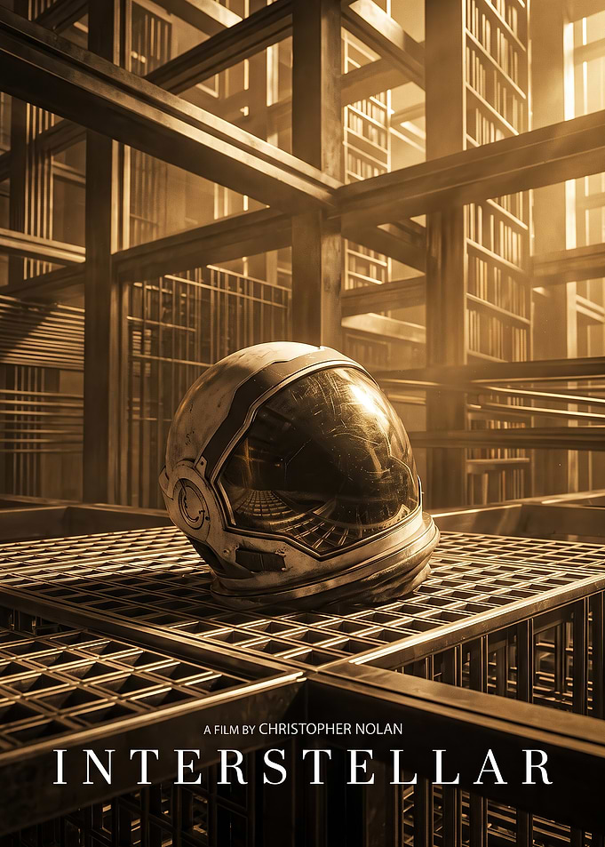 Interstellar Movie Poster Astronaut Helmet