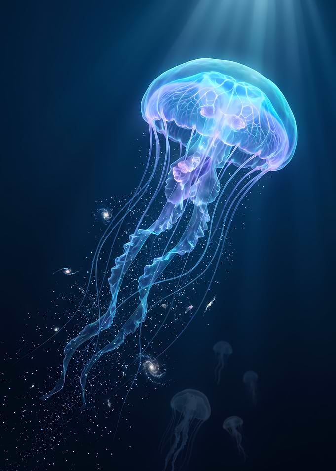 Cosmic Jellyfish in Deep Ocean