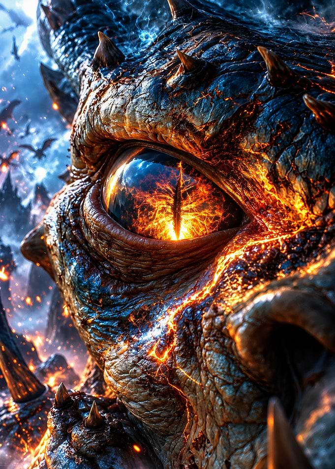Fiery Dragon Eye Close-up