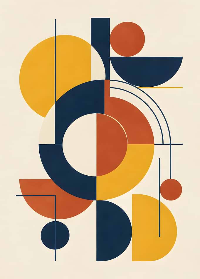 Geometric Bauhaus Abstract Minimal Art