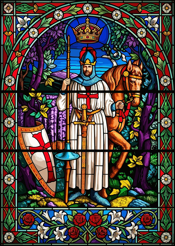 Stained Glass Templar Knight