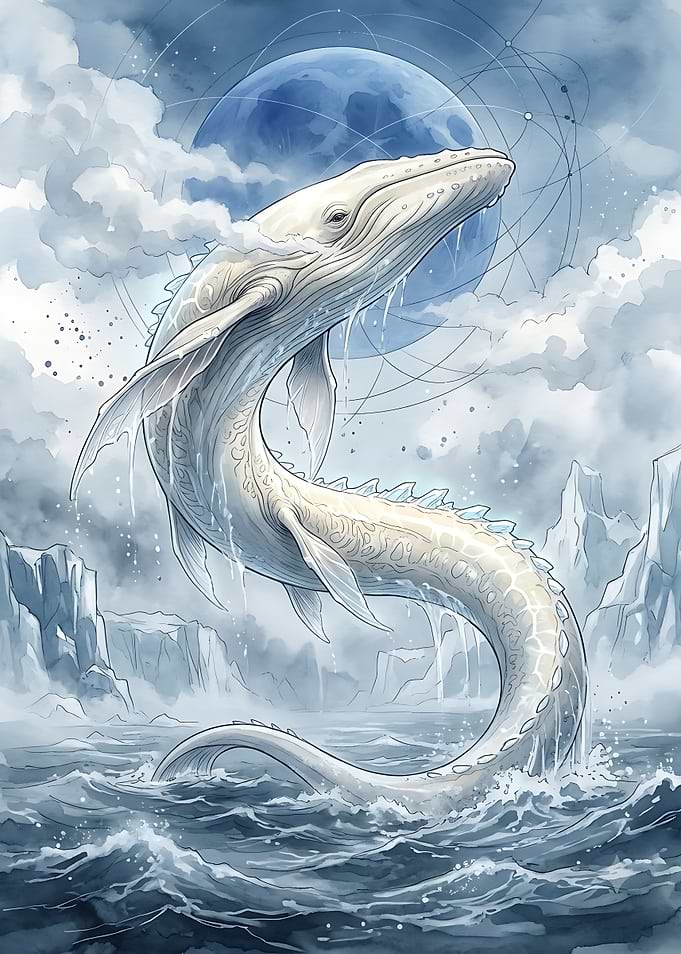 Ethereal White Whale Sea Serpent