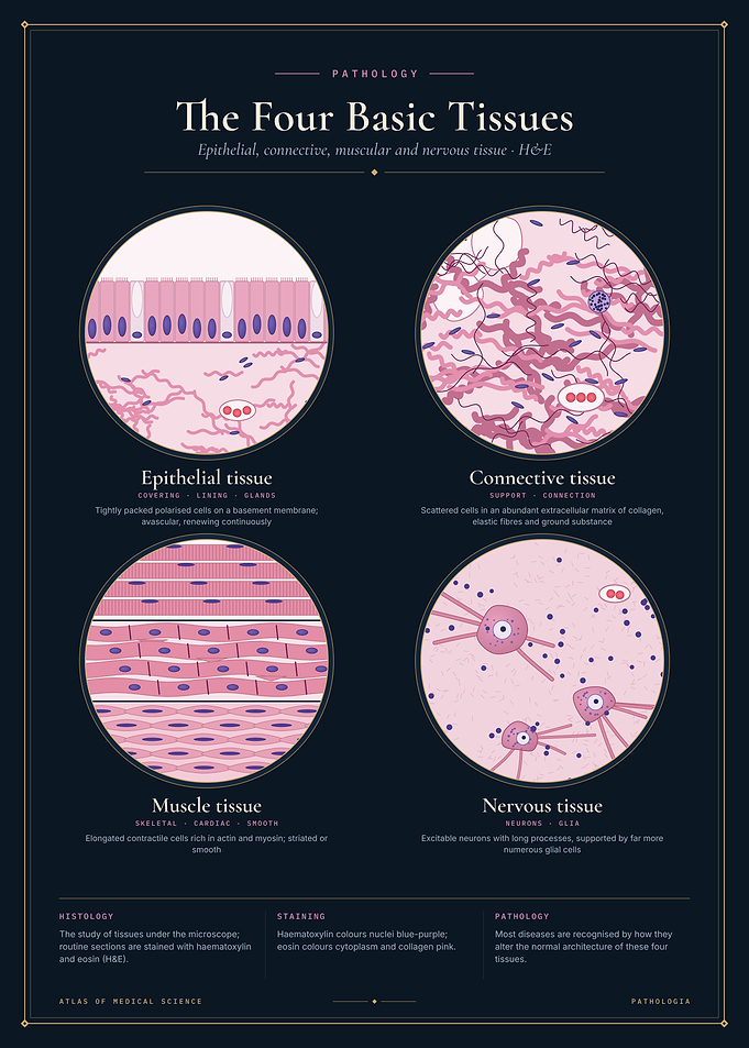 The Four Basic Tissues - Histology Art
