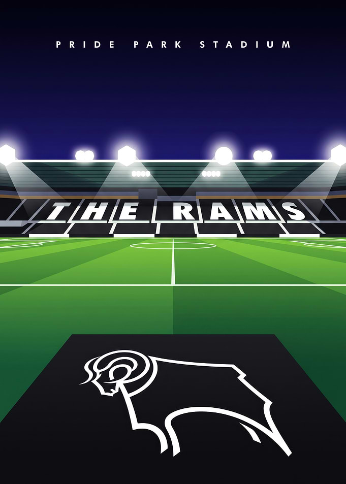 Pride Park Stadium Derby County Poster