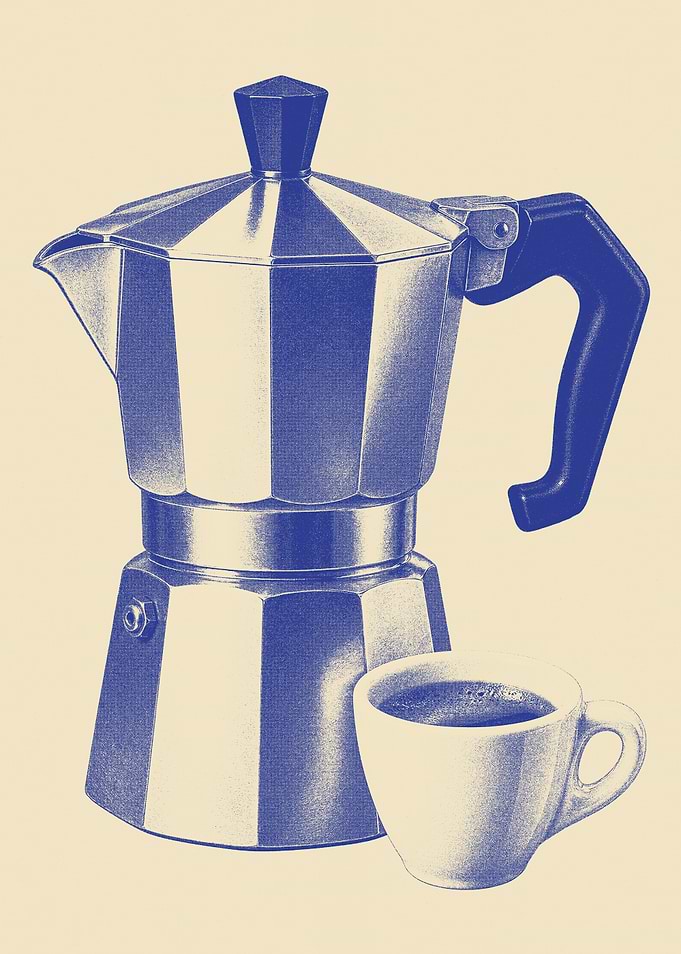 Moka Pot Wall Art – Vintage Espresso Maker Poster