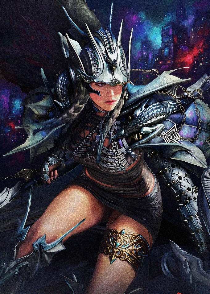 Fantasy Warrior Woman in Ornate Armor