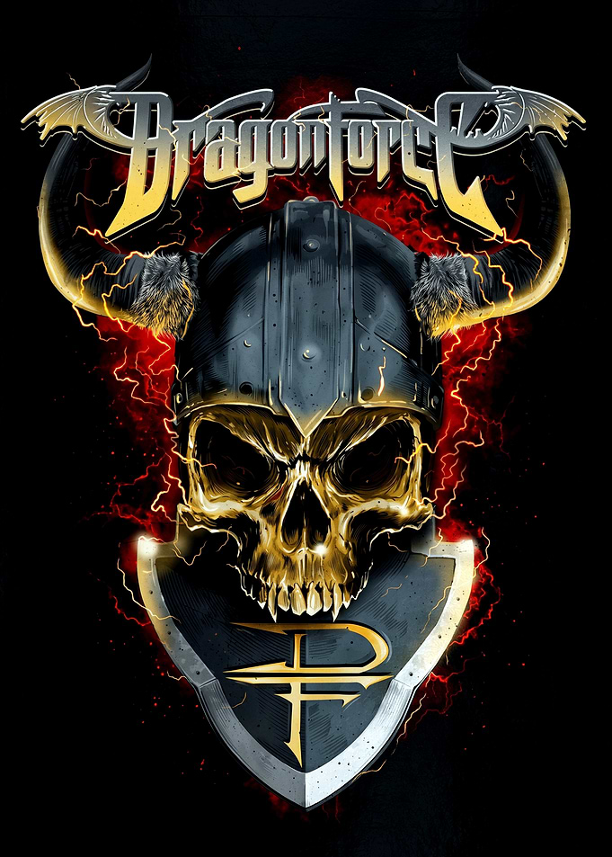 DragonForce Band Logo Skull Artwork
