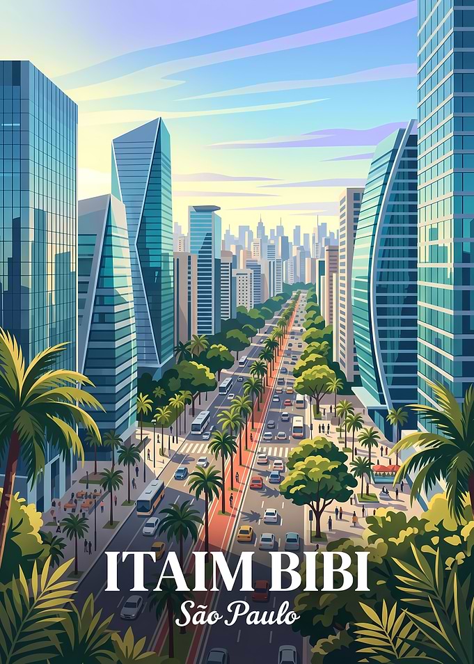 Itaim Bibi Sao Paulo Cityscape Poster